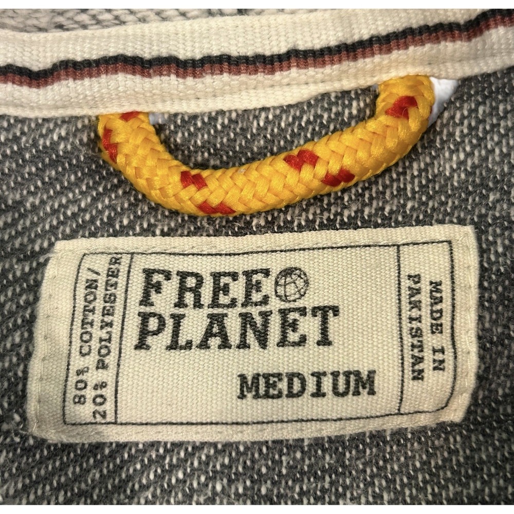 Free Planet L/S Medium Weight Pullover Kangaroo Pocket Hoodie Womens Size M Gray - Picture 3 of 11